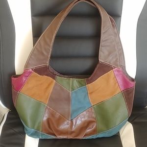 Mondo Feaux Leather and Suede Shoulder Bag